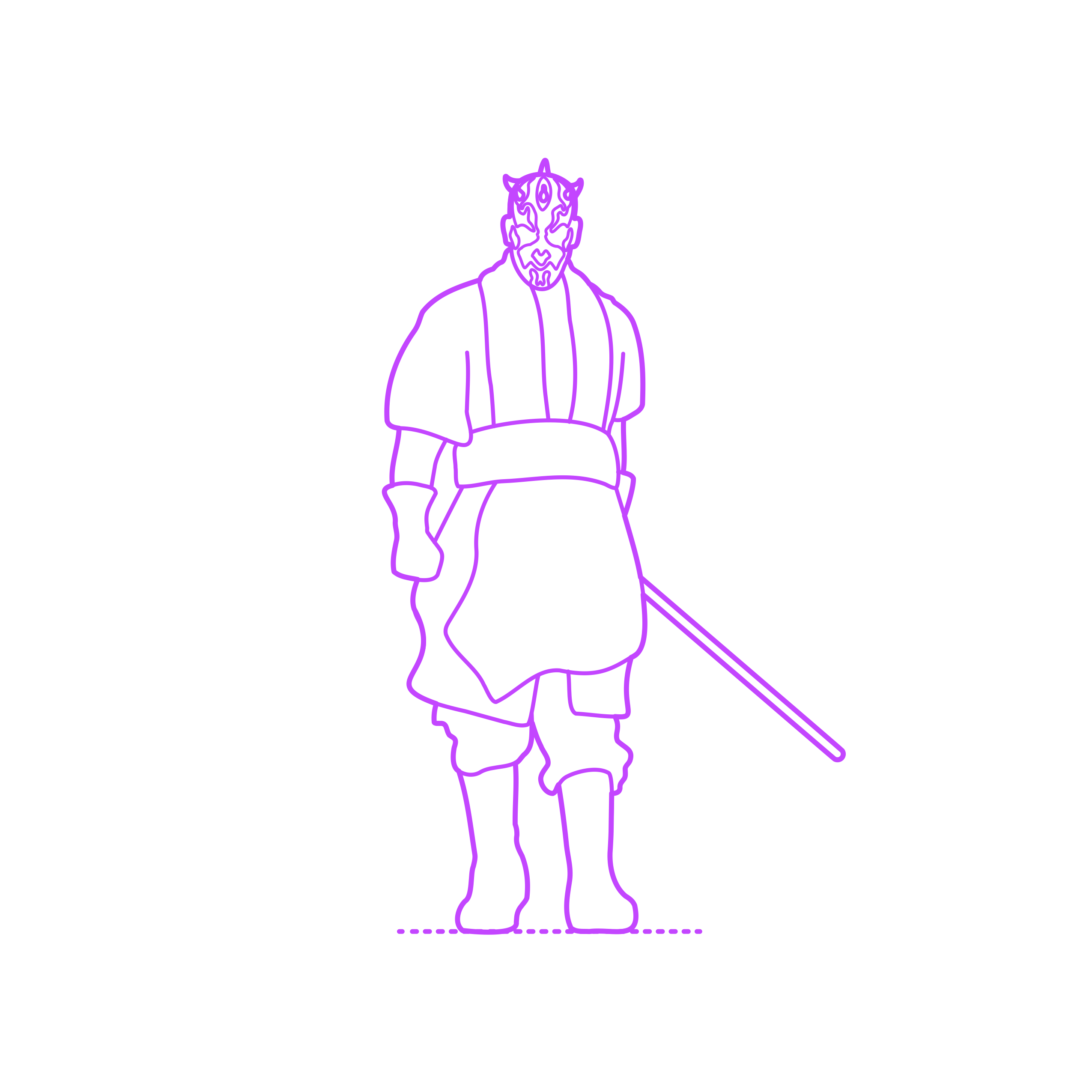 Pop Culture Star Wars Darth Maul Sticker Outline Svg File Free Vectors